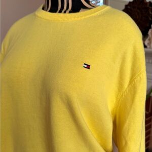 Tommy Hilfiger Bright Yellow Logo Crewneck Sweater
